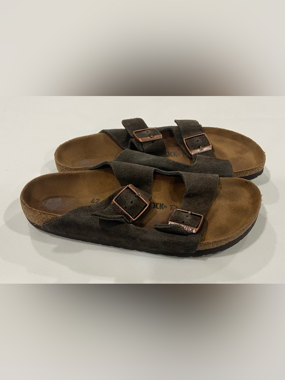 Birkenstock Arizona Brown Leather Strap Buckle Slip On Sandals - Women Size 11